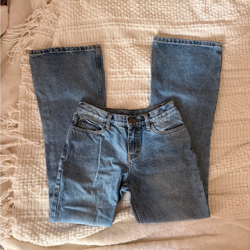 Brandy Melville Blue Women's Mid Rise Flare Jeans